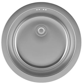Lavello sopratop 1 vasca DELINIA Iseo inox L 45 x L 45 cm grigio