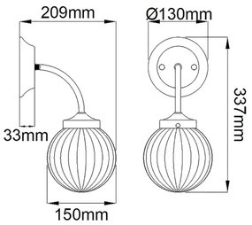 Elstead - Applique COSMOS 1xE14/60W/230V bianco/ottone