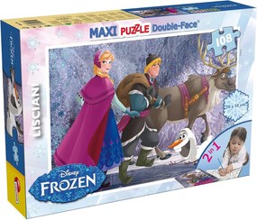 Puzzle maxi double-face Disney Frozen Elsa e Anna 108 pz retro colorabile 3368