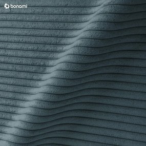 Divano angolare turchese allungabile (con penisola a sinistra/a forma di "U") con rivestimento in velluto a coste Tori – Bonami Selection