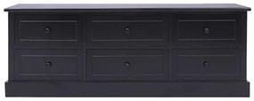 Mobile porta tv nero 108x30x40 cm in legno di paulonia