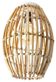 Plafoniera rustica in bambù e bianco - Canna Capsule