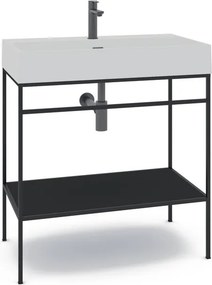 Mobile bagno da terra con lavabo e porta asciugamani L 80 x H 89 x P 45.5 cm nero per vasca centrale Outline