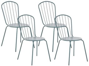 Set di 4 sedie da giardino in metallo blu chiaro CALVI Beliani