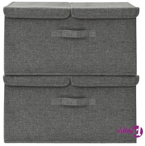 vidaXL Scatole Portaoggetti 2pz in Tessuto 50x30x25 cm Antracite