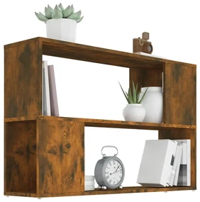 Libreria rovere fumo 100x24x63 cm in legno multistrato