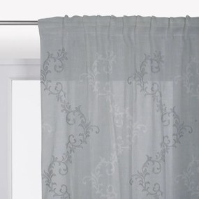 Tenda Matilde bianco/grigio, fettuccia 140x290 cm