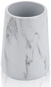 Tazza in ceramica bianca per spazzolini da denti Marble - Tomasucci