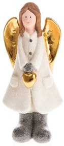 Statua di angelo in ceramica bianca, altezza 17 cm - Dakls