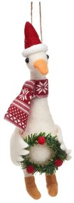 Decorazione per albero di natale in tessuto fatta a mano 14 cm Goose – Sass &amp; Belle