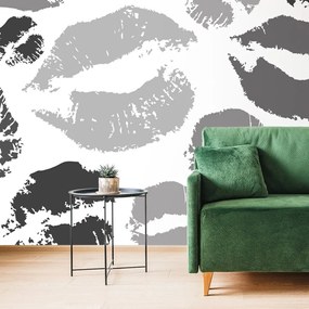 Carta da parati – Baci pop art grigi
