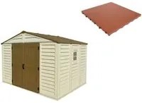 Pavimento per Casetta Box da Giardino 325x240x233 cm in Plastica Terracotta