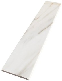 Piastrella battiscopa Cala Gold in gres porcellanato bianco lucido L 60 x H 7.5 cm x Sp 8 mm confezione da 12 ml