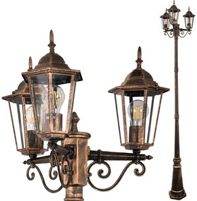 Lampada esterna 3xE27/20W/230V IP43 2,58 m effetto patina