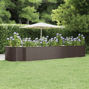 Letto Giardino Acciaio Verniciato Polvere 447x140x68 Cm Marrone /