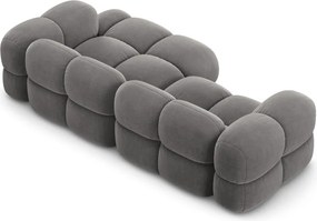 Divano angolare grigio (con penisola a destra/con chaise lounge) con rivestimento in velluto Loretto – Cosmopolitan Design