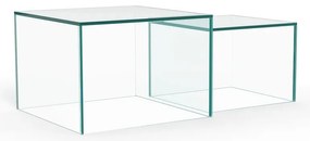 Set di tavolini da salotto in vetro 2 pz 50x50 cm Dice – Actona