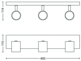 Philips - Luce Spot RUNNER 3xGU10/20W/230V nero