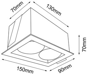 Brosline 3035 - Plafoniera per controsoffitto CAGE 2xGU10/10W/230V bianca