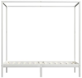 Giroletto a baldacchino bianco legno massello di pino 100x200cm