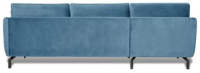Divano angolare in velluto blu (angolo sinistro) Magic - Scandic