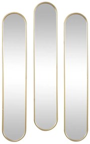Specchio ovale L.23 x H.120 cm in Metallo Dorato - Lotto di 3 - JAYLEN