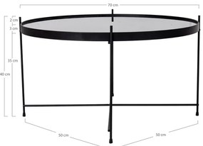 Tavolino rotondo nero ø 70 cm Venezia - House Nordic