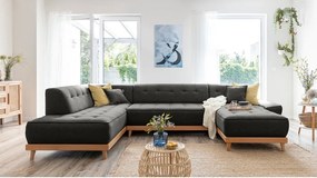 Divano letto a U grigio scuro, angolo sinistro Dazzling Daisy - Miuform