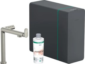 Miscelatore Monocomando 240 1jet con sodasystem acciaio Inox Hansgrohe Aqittura M91