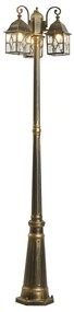 Lanterna da esterno classica oro antico con vetro trasparente 198cm IP44 - London