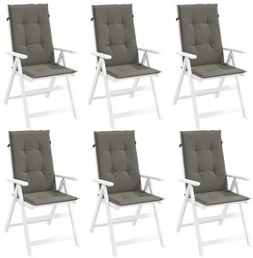 Cuscini Sedia Schiena Alta 6 Grigio Mélange 120x50x4 Tessuto /