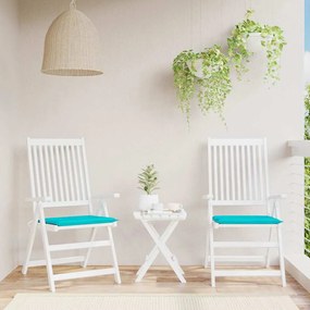 Cuscini Per Sedia 2 Pz Turchese 50x50x3 Cm İn Tessuto /
