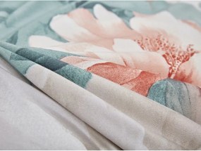 Set copripiumino e federa turchese in microsatinato per letto singolo 3 pezzi 140x200 cm Selma – My House