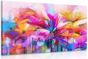 Quadro su tela – Fiori astratti colorati