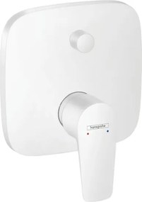 Rubinetto per vasca getto laminare cristallino Talis E per muro bianco HANSGROHE