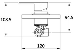 Miscelatore doccia incasso cromato serie Kubo