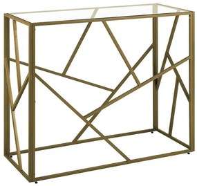 Tavolino consolle vetro oro 100 x 40 cm ORLAND Beliani