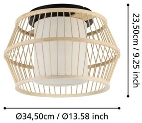 Eglo 390232 - Plafoniera MONTERROSO 1xE27/40W/230V bambù