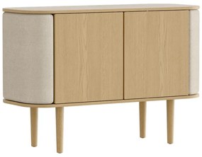 Cassettiera bassa in rovere decorata in beige e naturale 109x75 cm Treasures - UMAGE