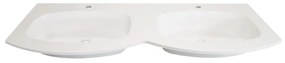 Lavabo a incasso rettangolare Armonia L 140 x H 14 x P 46 cm in resina bianco lucido