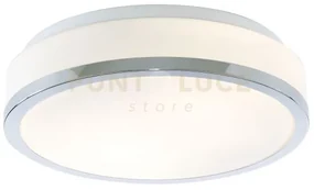 Cheese 2lt flush - metallo cromato e vetro bianco