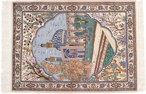 Isfahan Tappeto 100 x 130 (Iran) Annodato A Mano