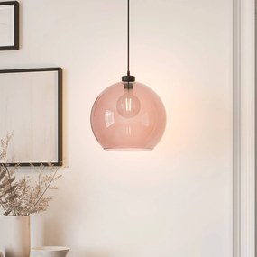 TK Lighting Lampada a sospensione Cubus, rosa, vetro, Ø 30 cm, E27