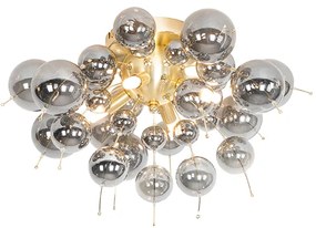 Lampada da soffitto di design in ottone con vetro fumé a 4 luci - Explode