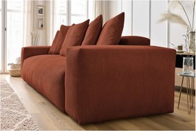 Divano color mattone con rivestimento in velluto a coste 280 cm Voltaire – Bobochic Paris