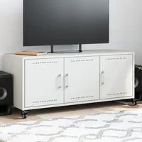 Mobile TV Bianco 100,5x39x43,5 cm in Acciaio Laminato a Freddo 846649