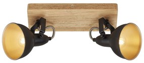 Spot Vintage Barnim Metallo Nero 2 Luci E14