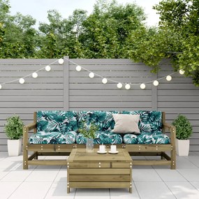 Set divani da giardino 4pz con cuscini legno impregnato di pino