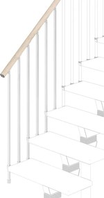 Balaustra in kit IRIS Vida 3GR in legno bianco, corrimano in legno bianco, L 120 cm fissaggio a parete