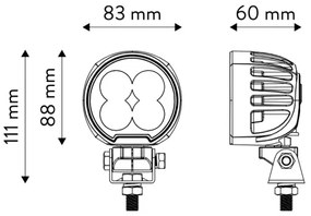 LED Faretto per macchina BLACK LED/40W/10-30V IP69 5700K arrotondato
